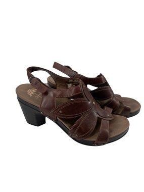 Dansko Nina Sandal Womens Brown Leather Slingback Shoes 8.5 - 9